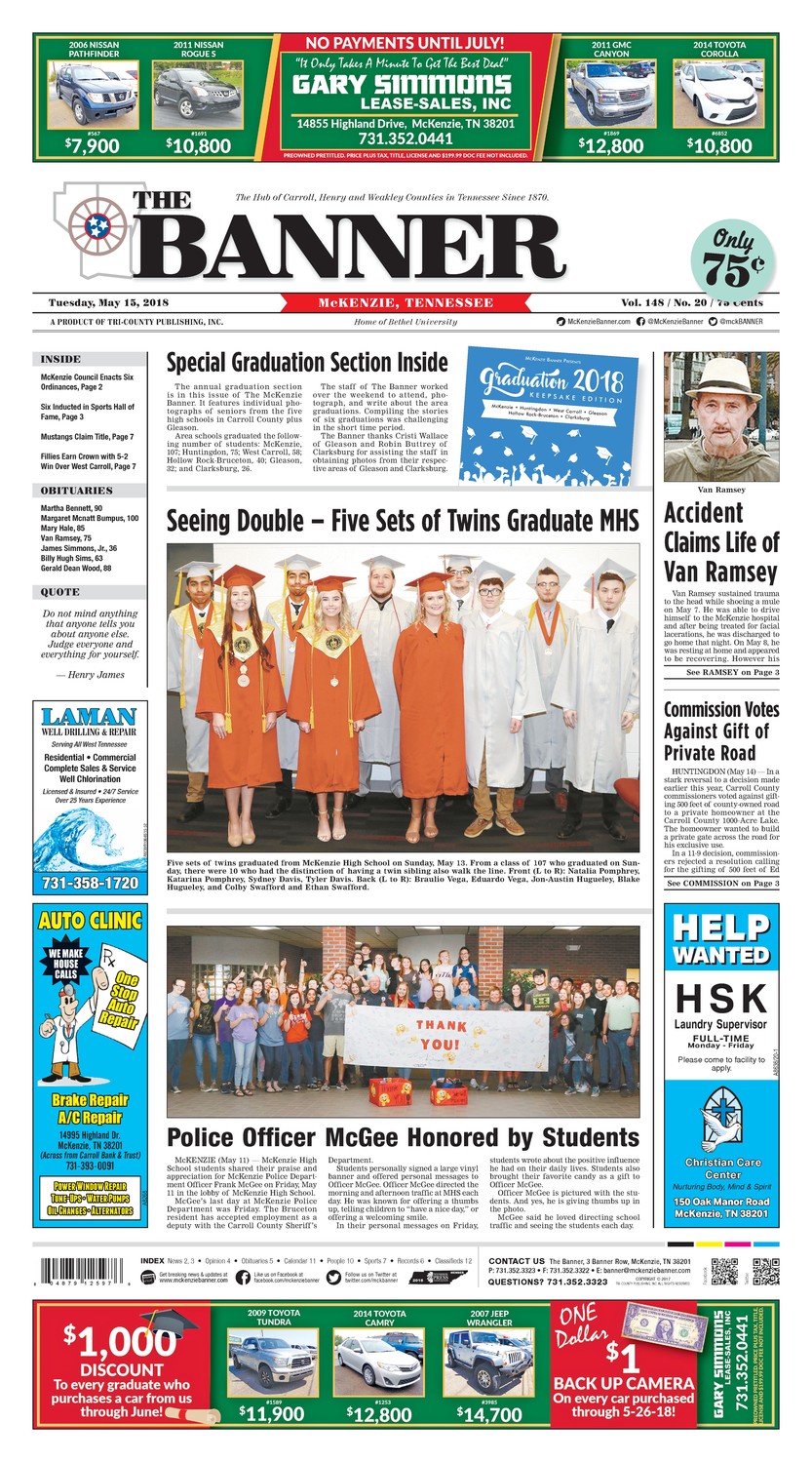 McKenzie Banner May. 15, 2018