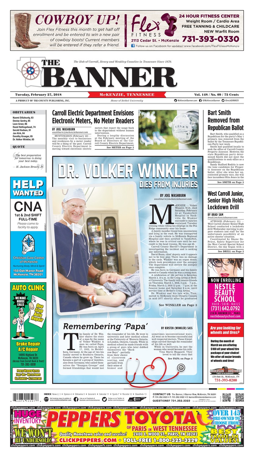 McKenzie Banner Feb. 27, 2018