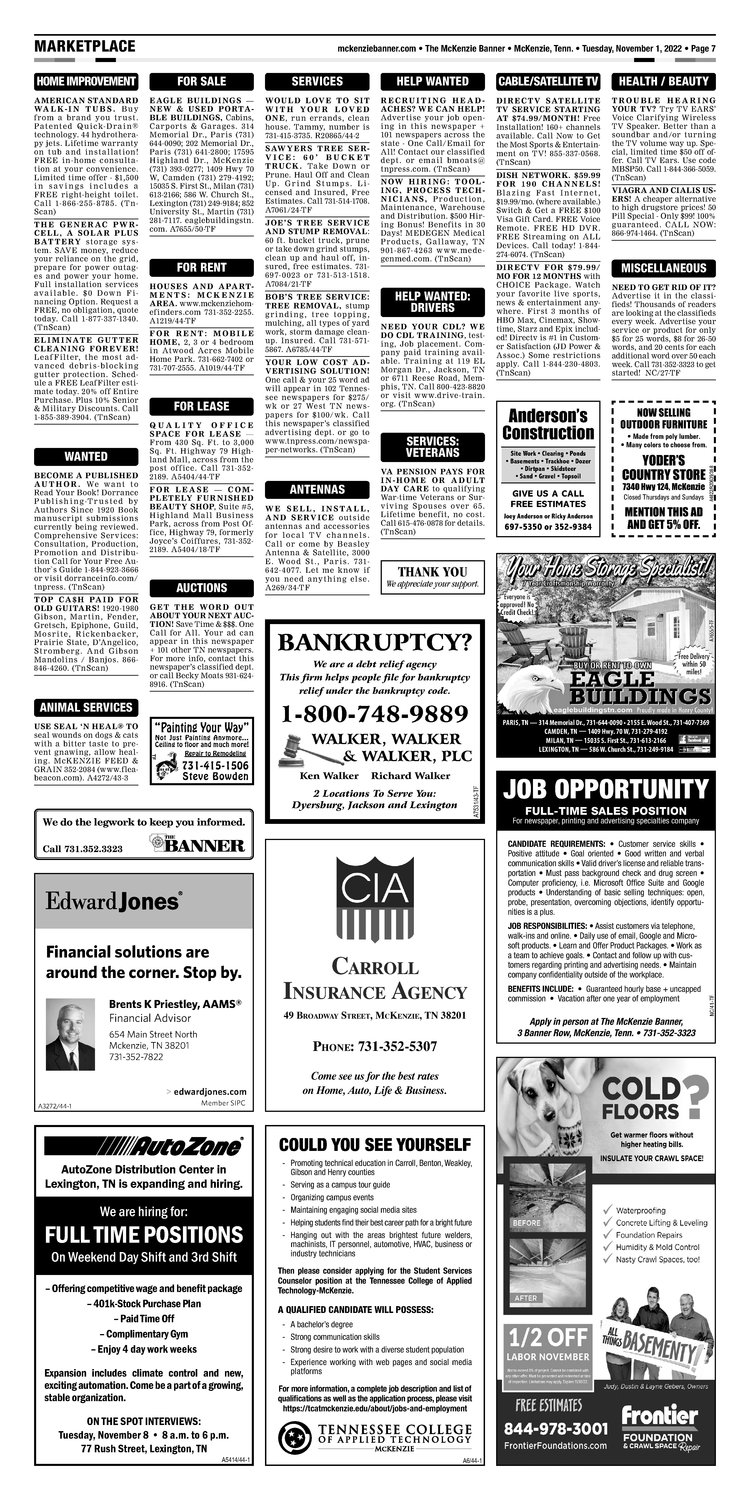 McKenzie Banner Classifieds 11-1-22