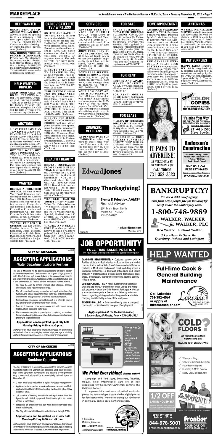 McKenzie Banner Classifieds 11-22-22