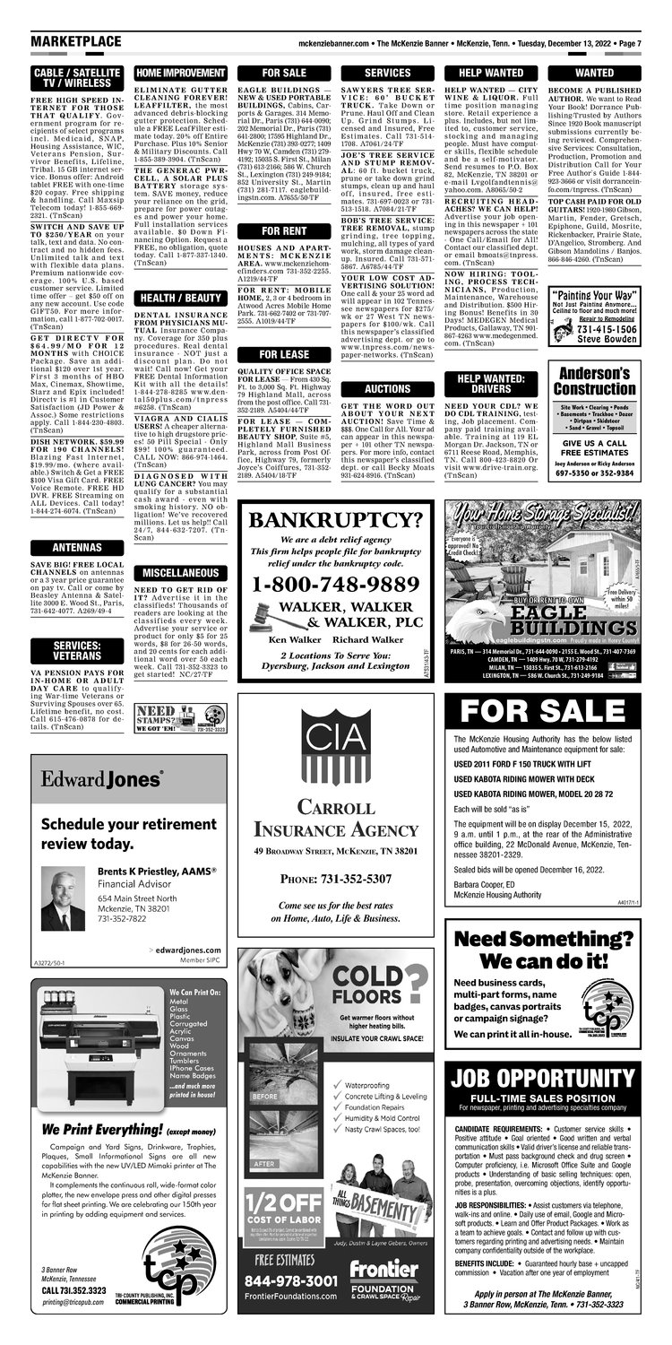 McKenzie Banner Classifieds 12-13-22