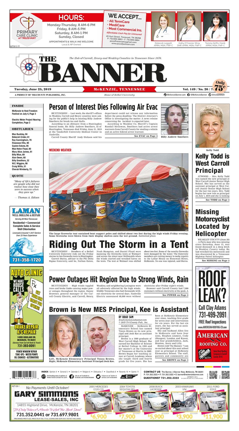 McKenzie Banner, June 25, 2019