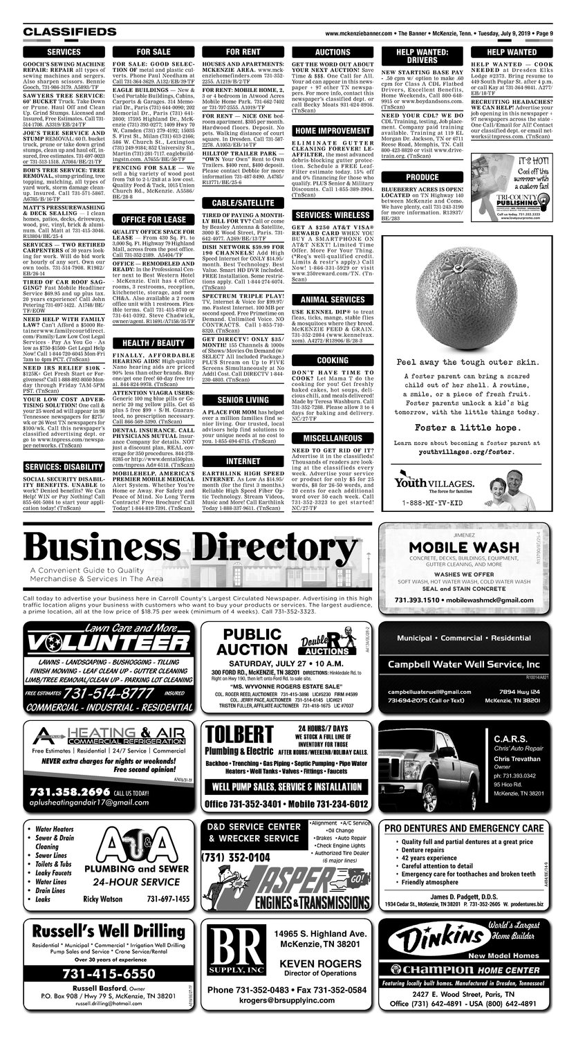 Classifieds - July 9, 2019