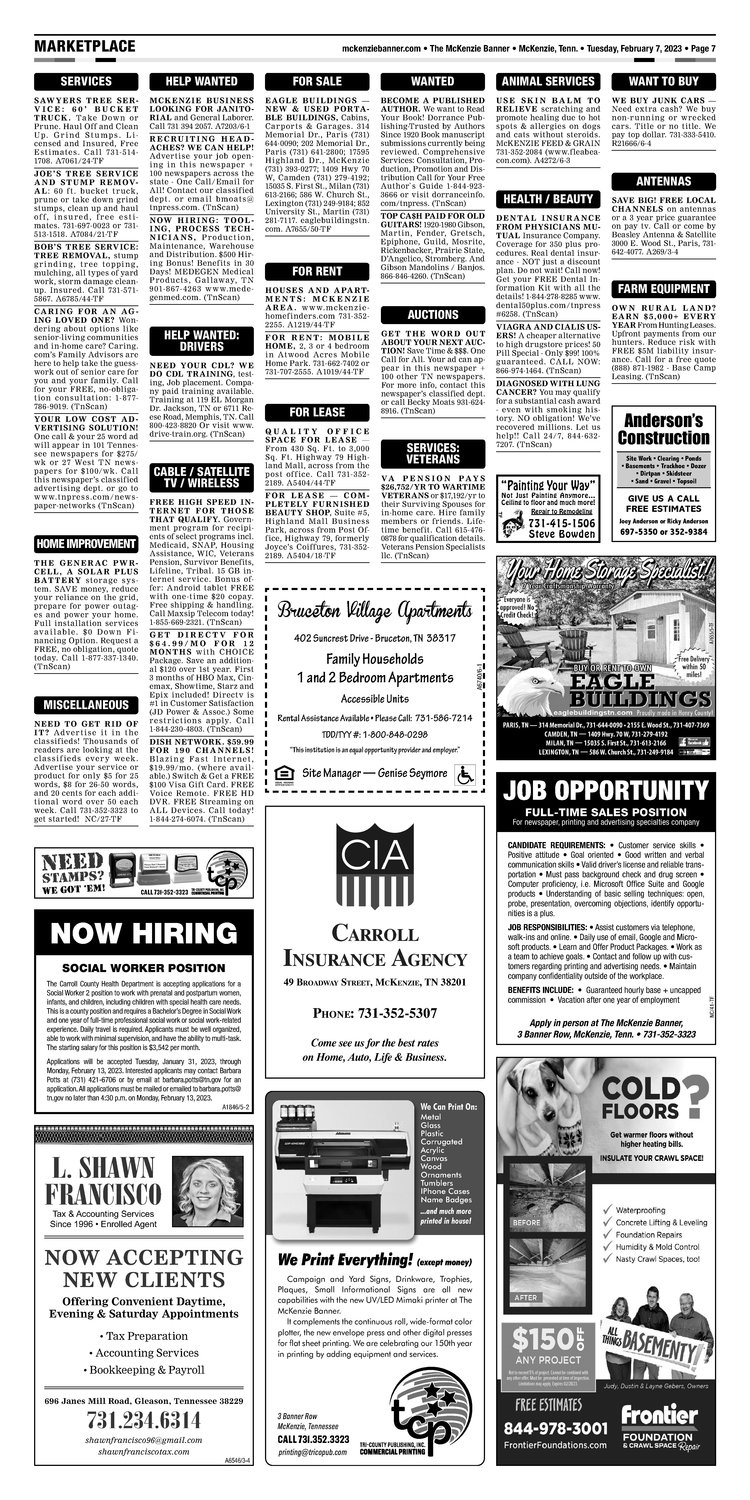 McKenzie Banner Classifieds 2-7-23