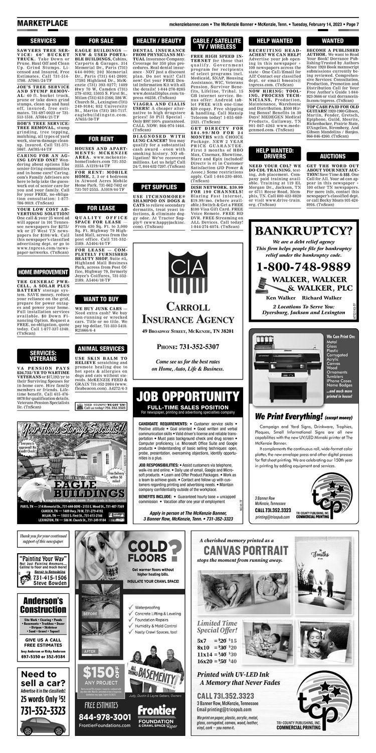 McKenzie Banner Classifieds 2-14-23