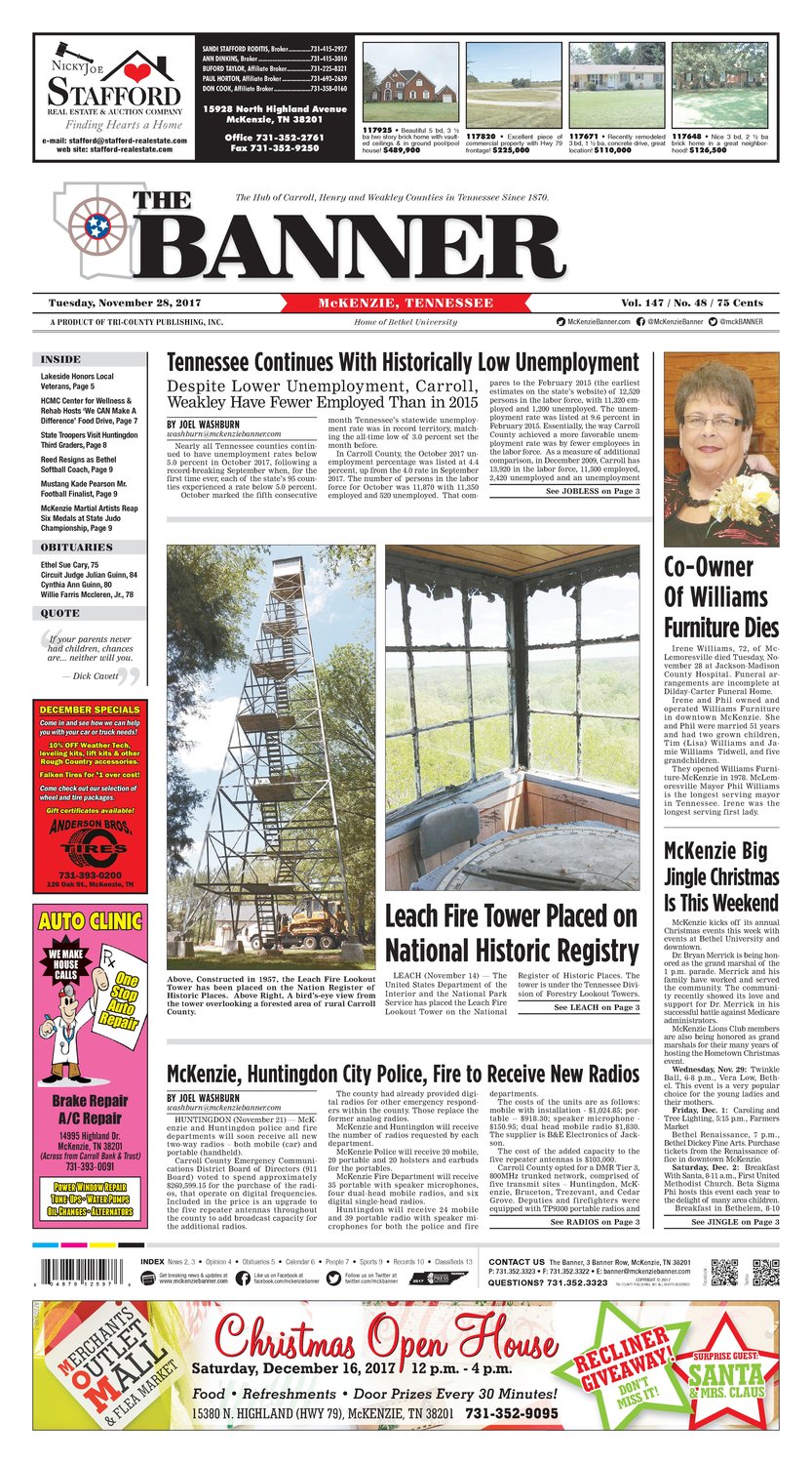 McKenzie Banner Nov. 28, 2017