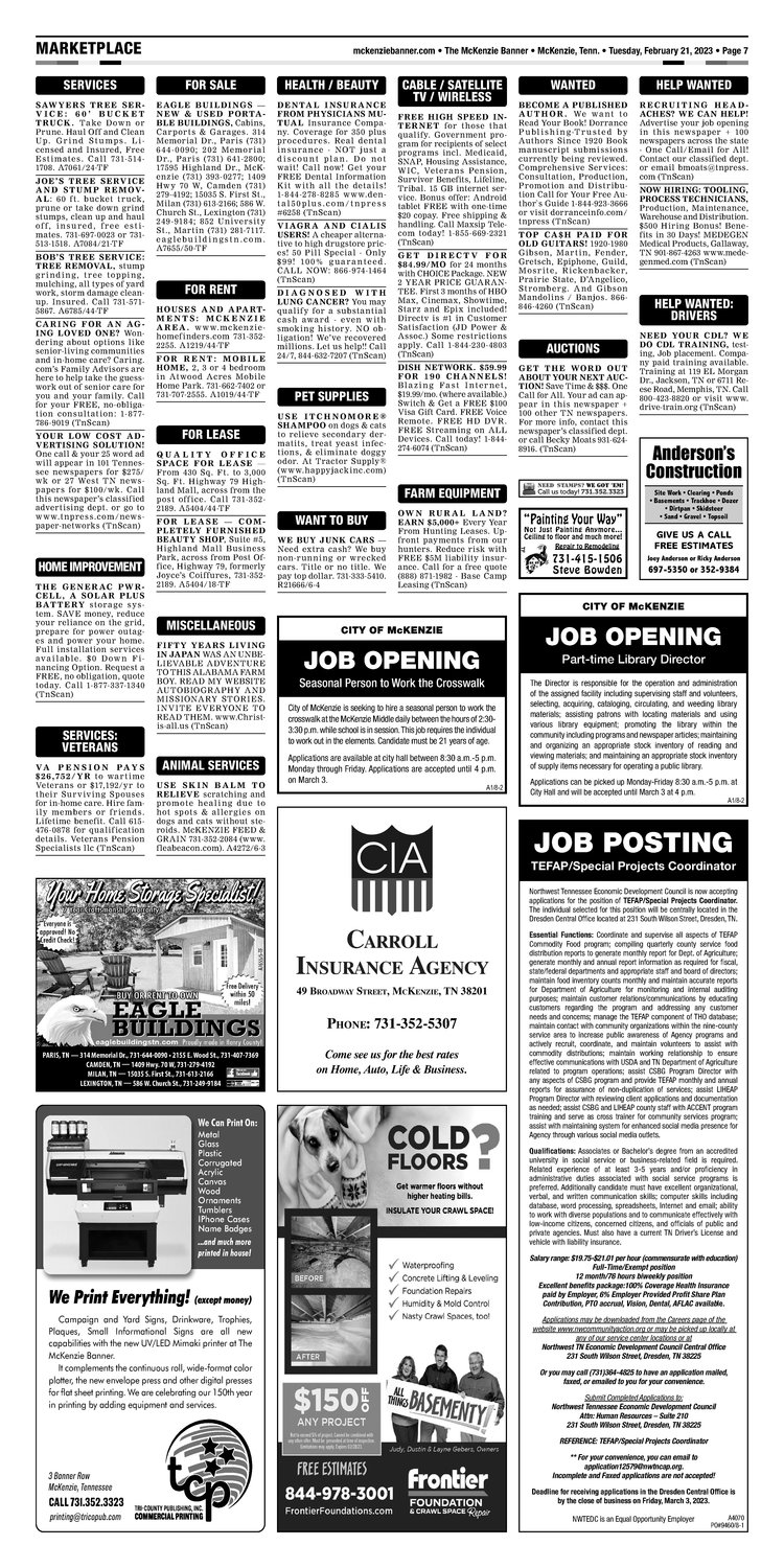 McKenzie Banner Classifieds 2-21-23