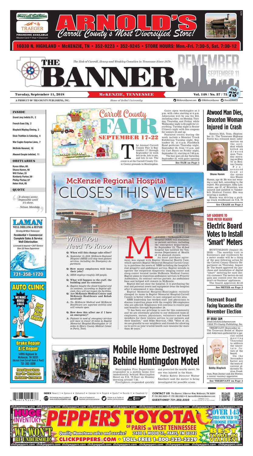 McKenzie Banner Sep. 11, 2018