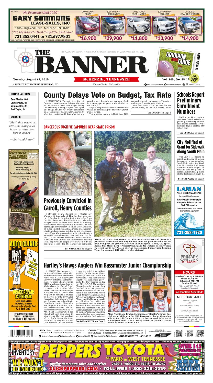 McKenzie Banner August 13, 2019