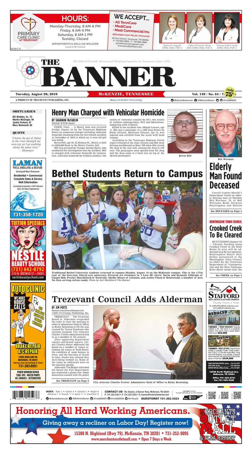 McKenzie Banner August 20, 2019