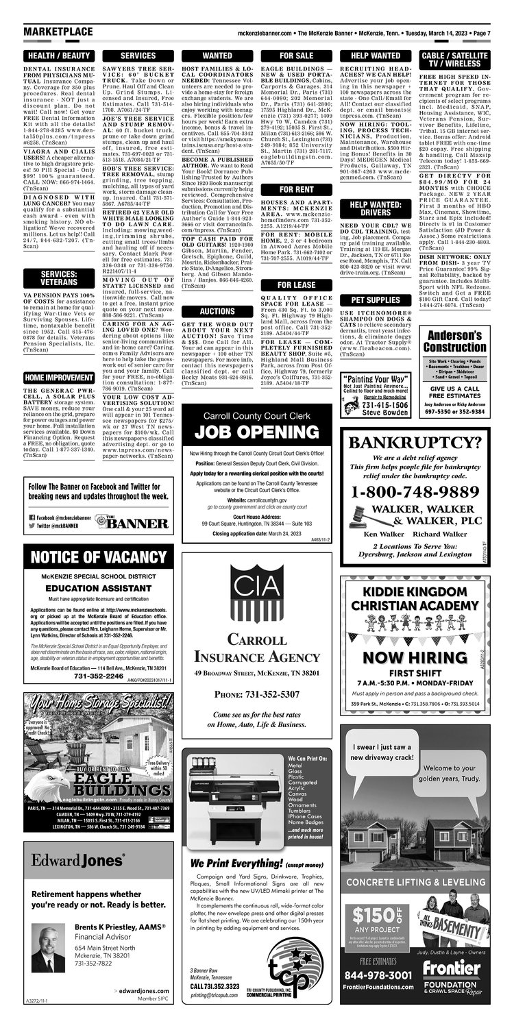McKenzie Banner Classifieds 3-14-23