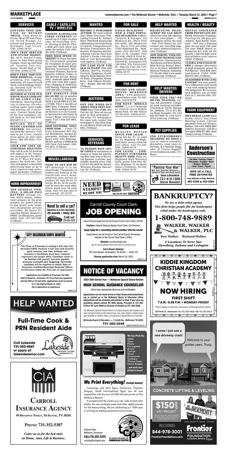 McKenzie Banner Classifieds 3-21-23