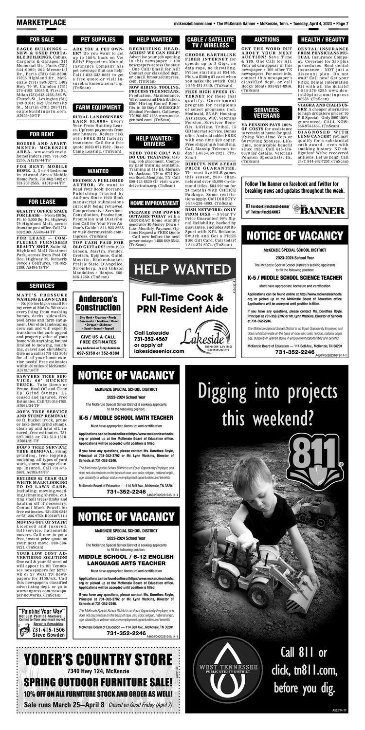 McKenzie Banner Classifieds 4-4-23