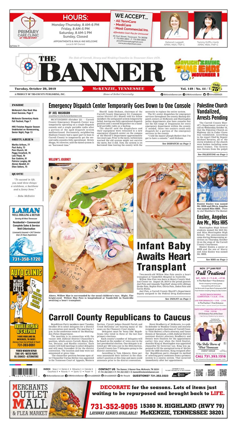 McKenzie Banner October 29, 2019