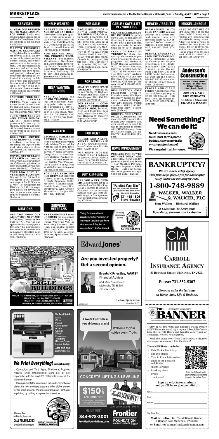 McKenzie Banner Classifieds 4-11-23