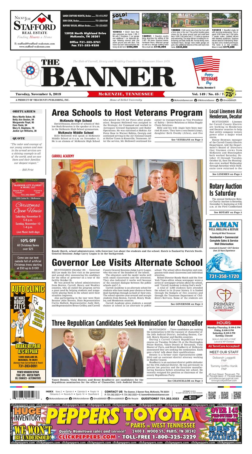 McKenzie Banner November 5, 2019