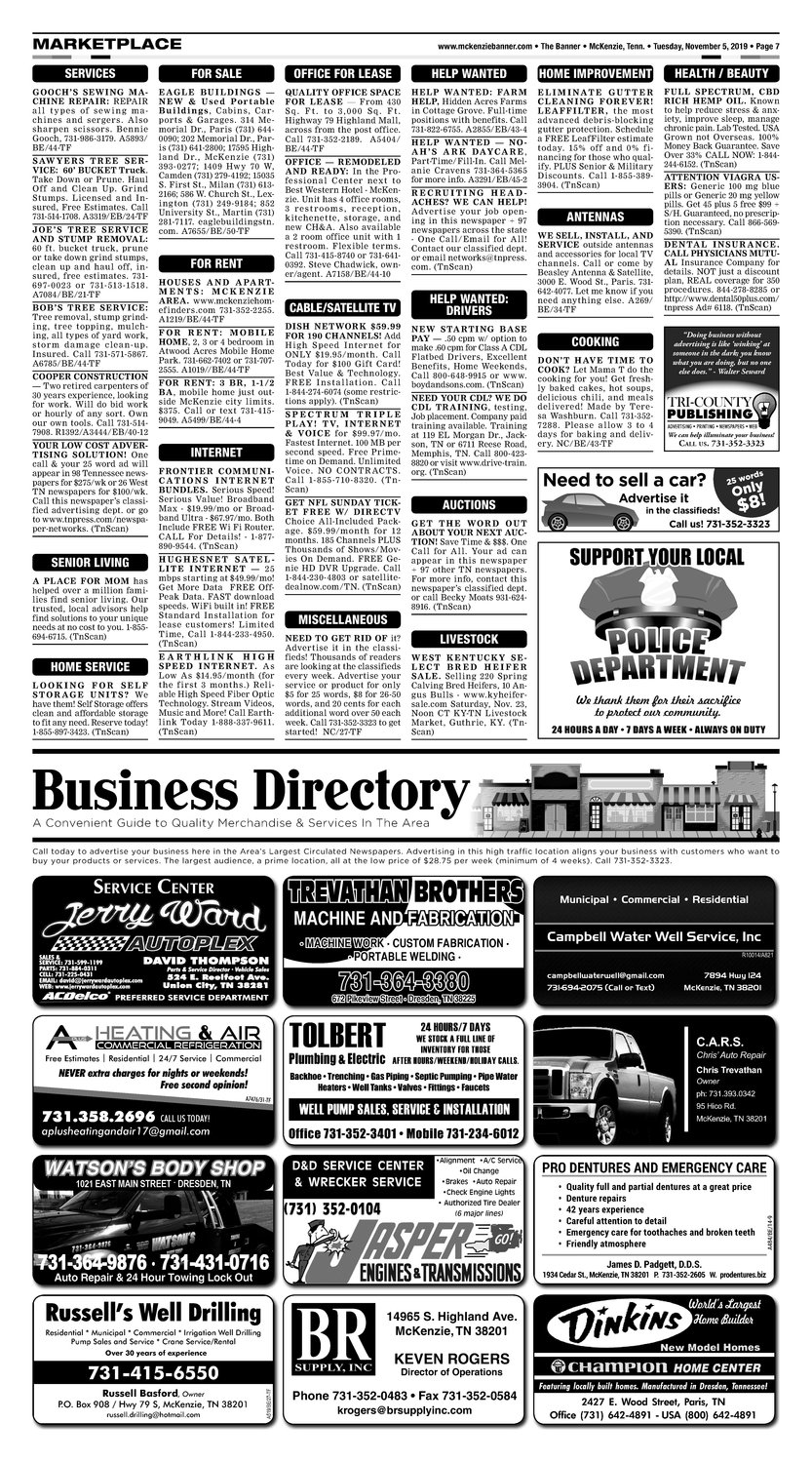 Classifieds November 5, 2019
