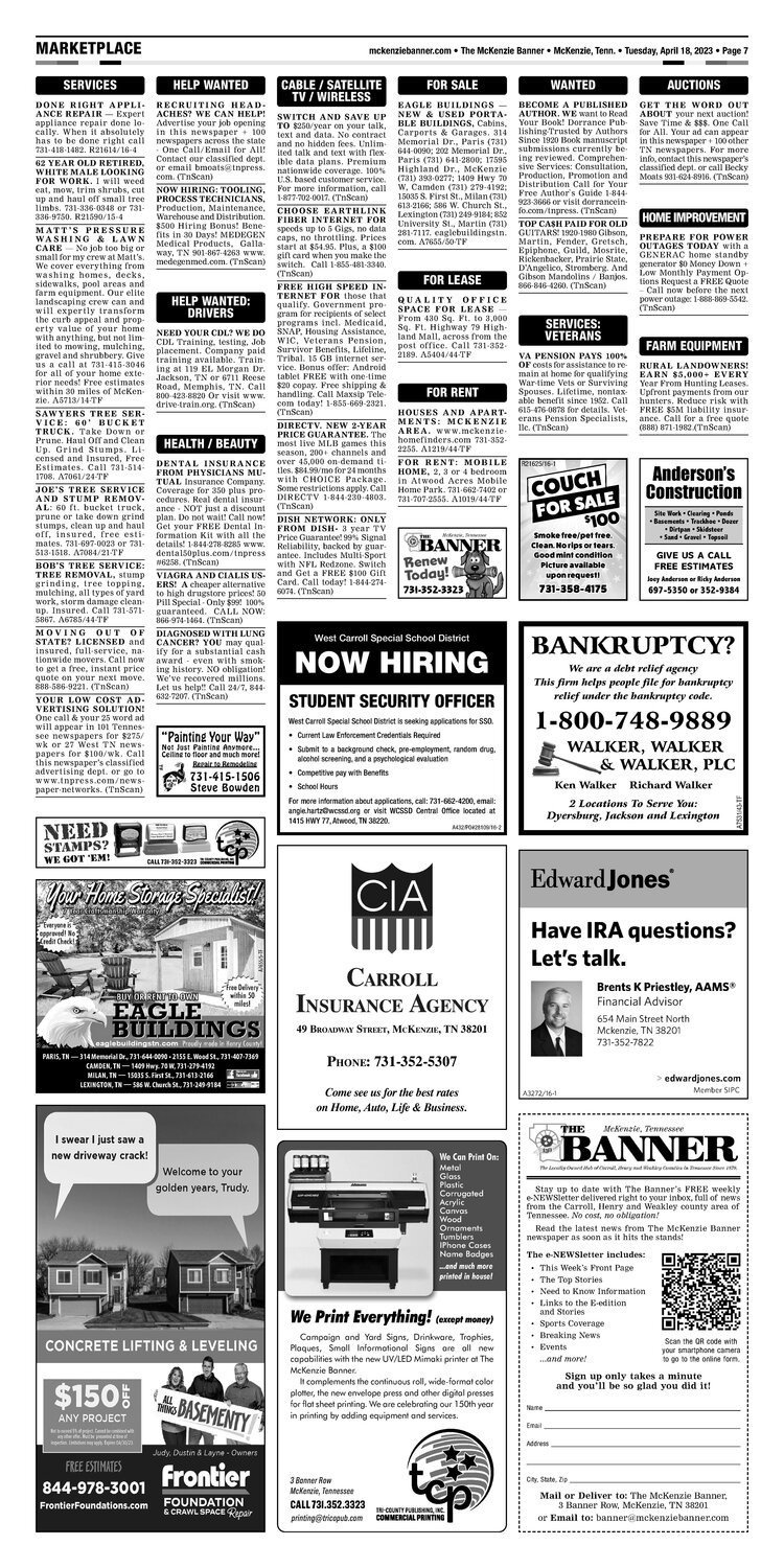 McKenzie Banner Classifieds 4-18-23
