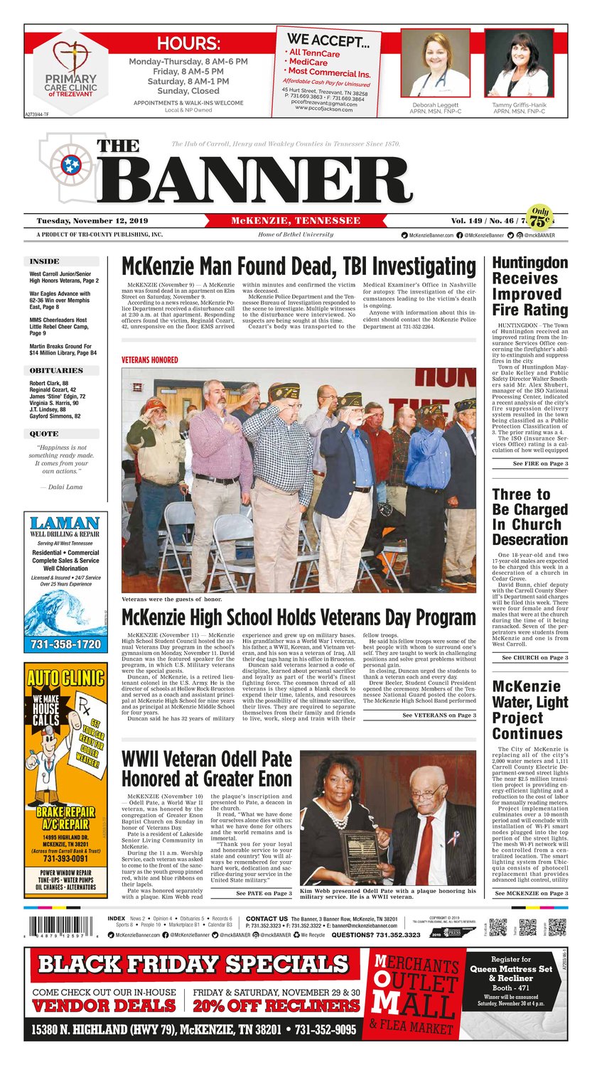 McKenzie Banner November 12, 2019
