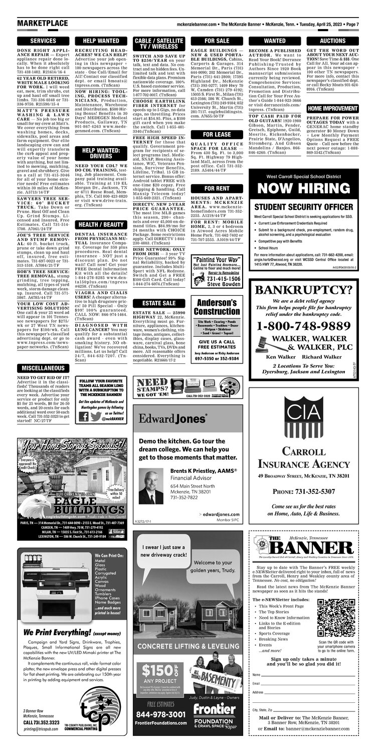 McKenzie Banner Classifieds 4-25-23