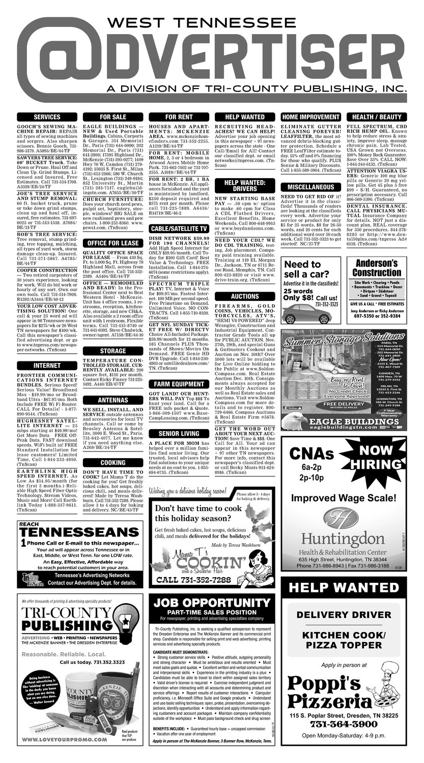 Classifieds November 19, 2019