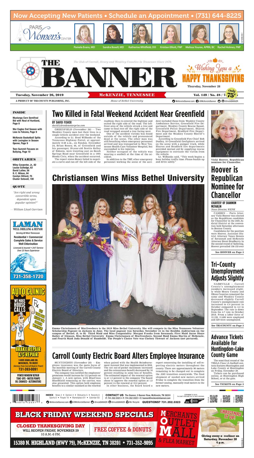 McKenzie Banner November 26, 2019