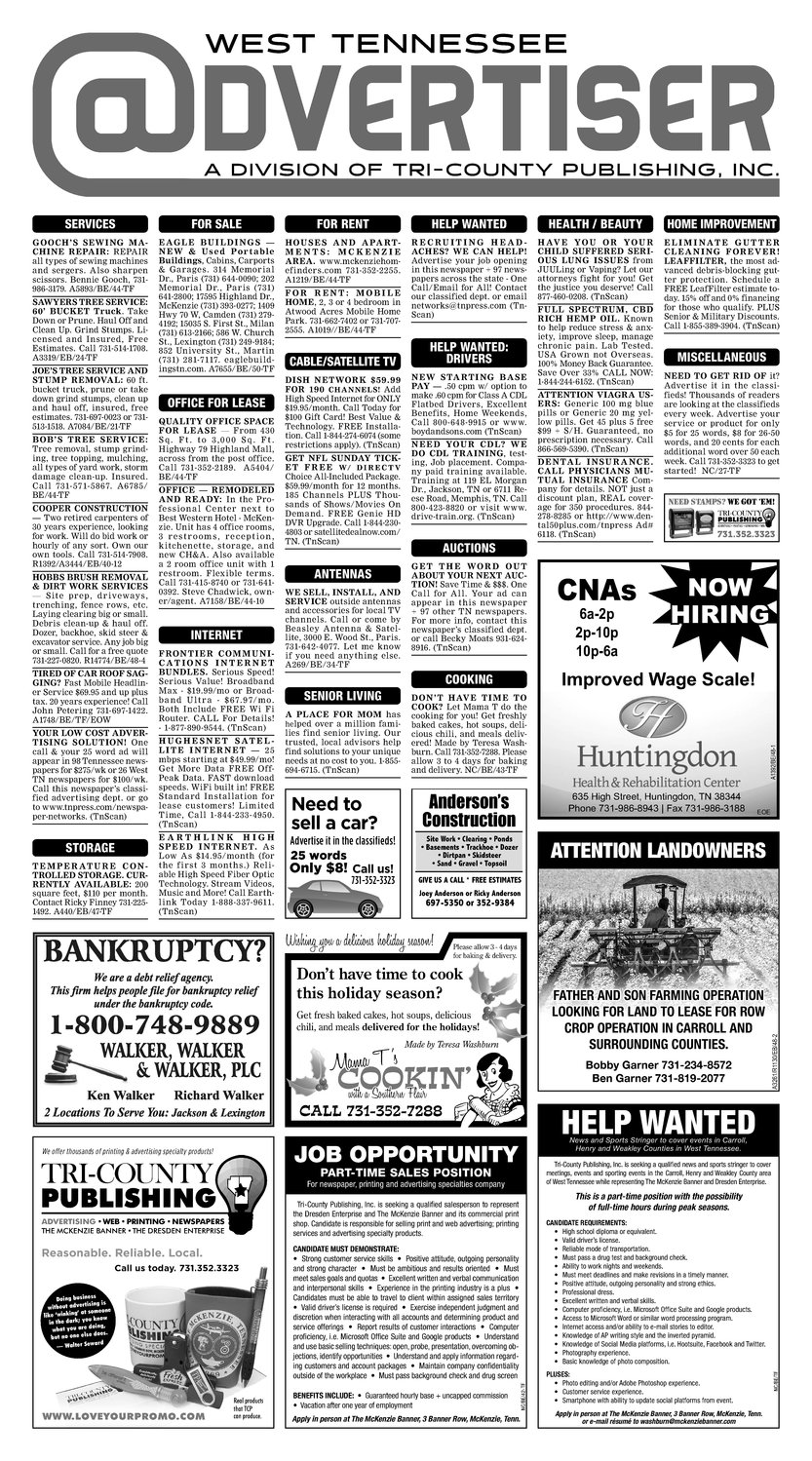 Classifieds November 26, 2019