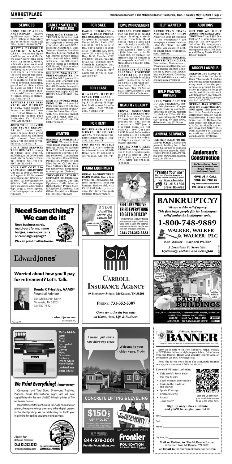 McKenzie Banner Classifieds 5-16-23