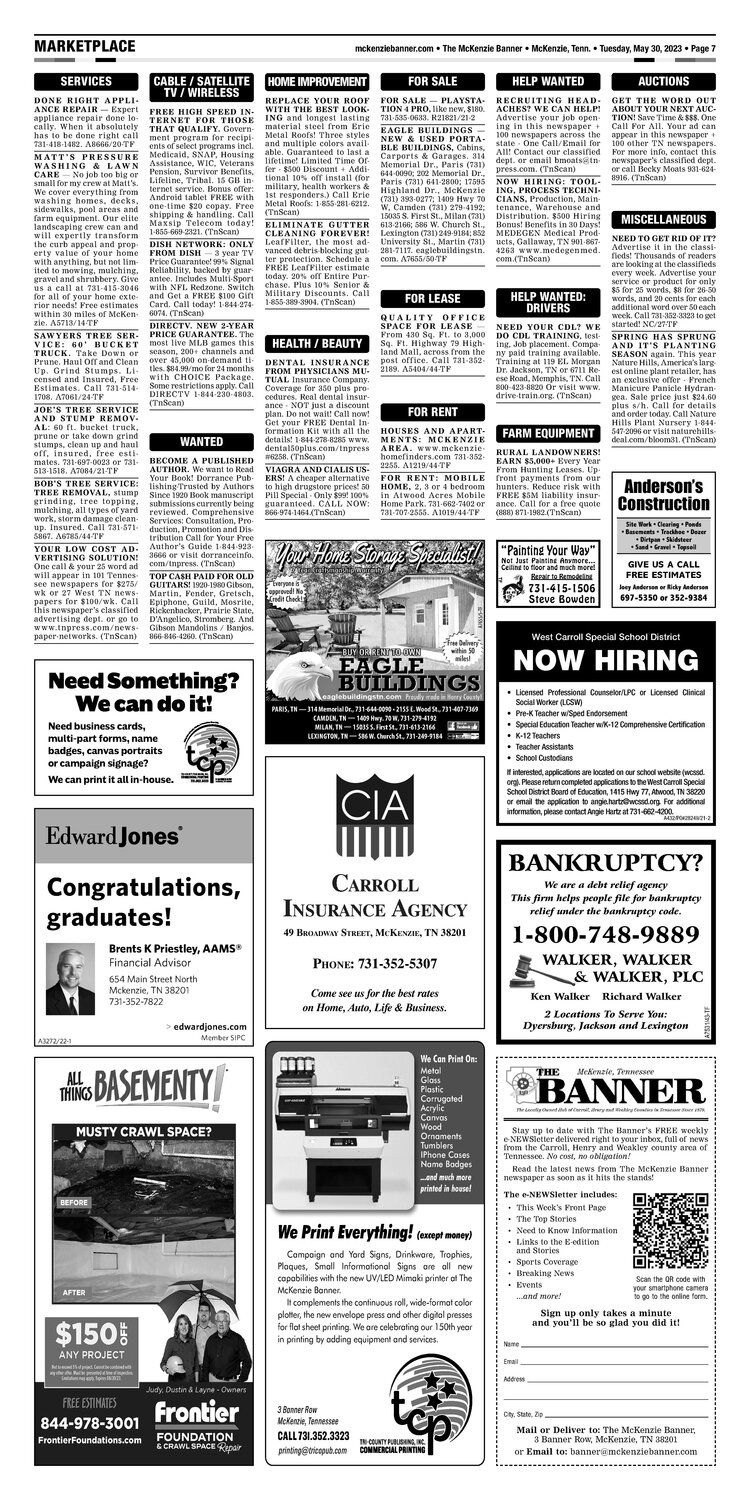 McKenzie Banner Classifieds 5-30-23