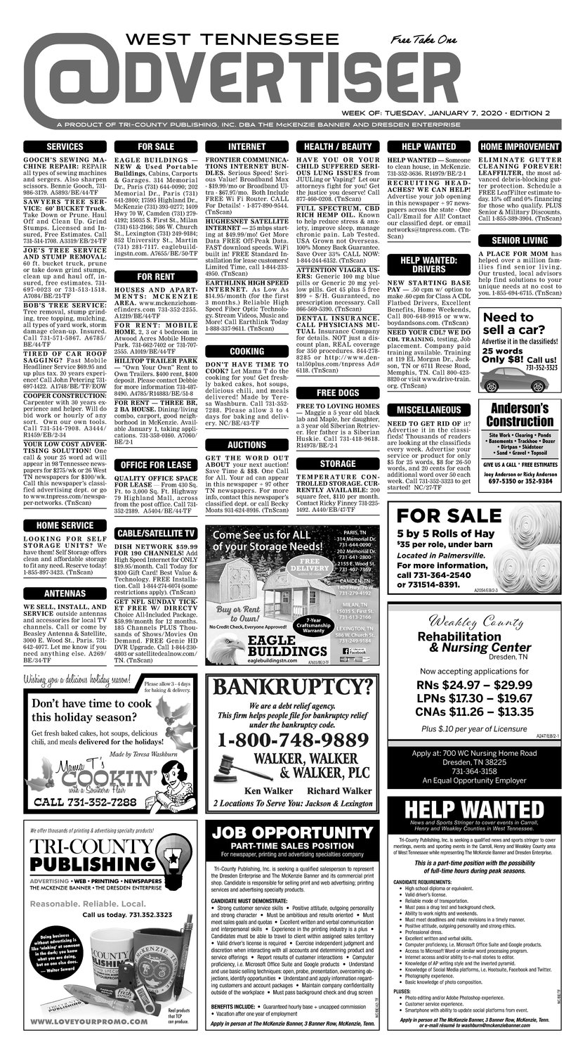 Classifieds - January 7, 2020