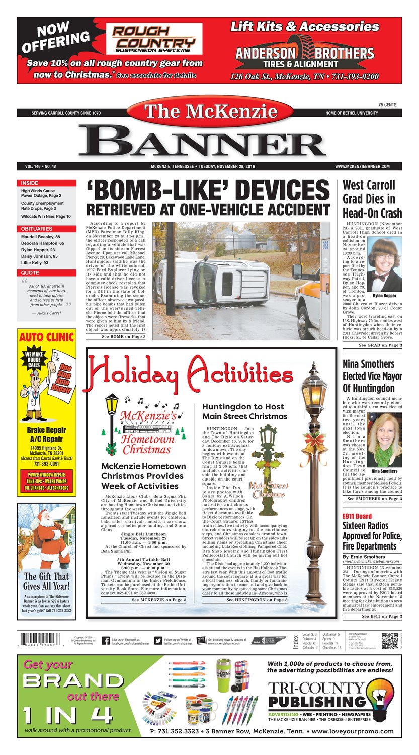 McKenzie Banner Nov. 29, 2016