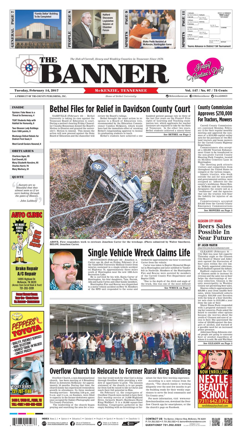 McKenzie Banner Feb. 14, 2017