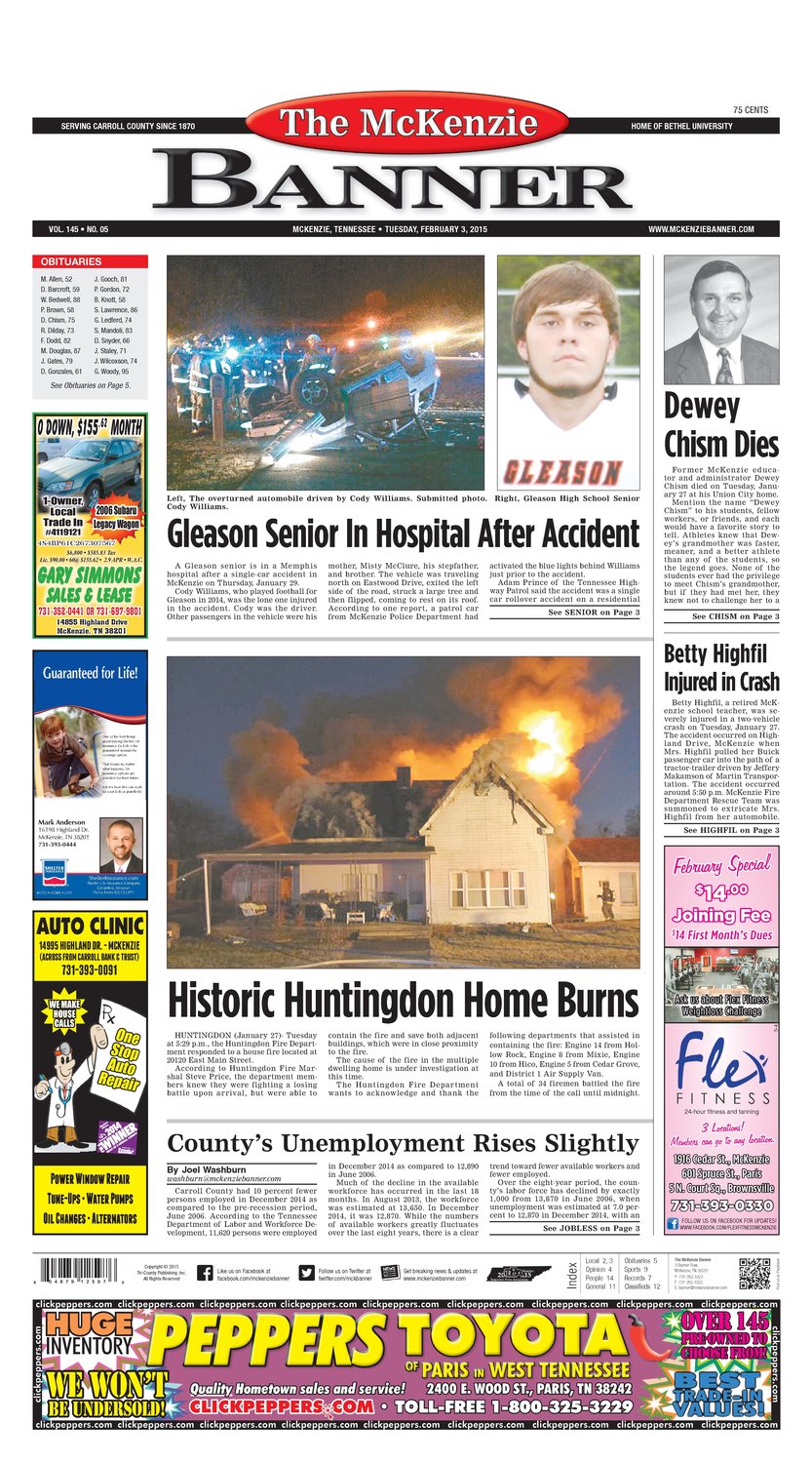 McKenzie Banner Feb. 3, 2015