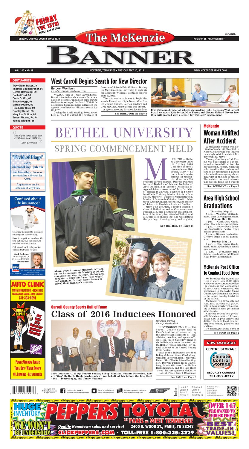 McKenzie Banner May. 10, 2016