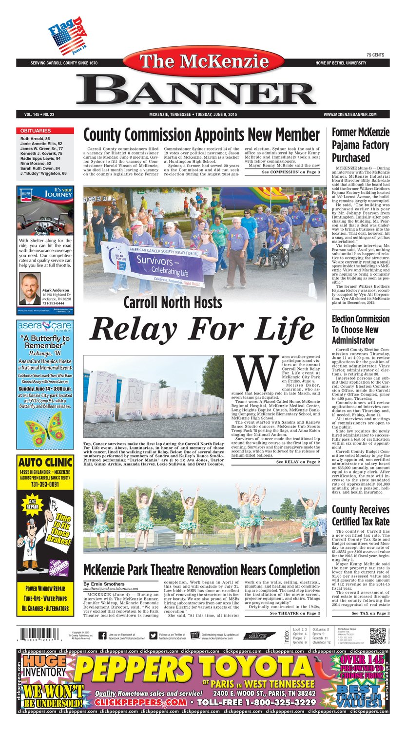 McKenzie Banner Jun. 9, 2015