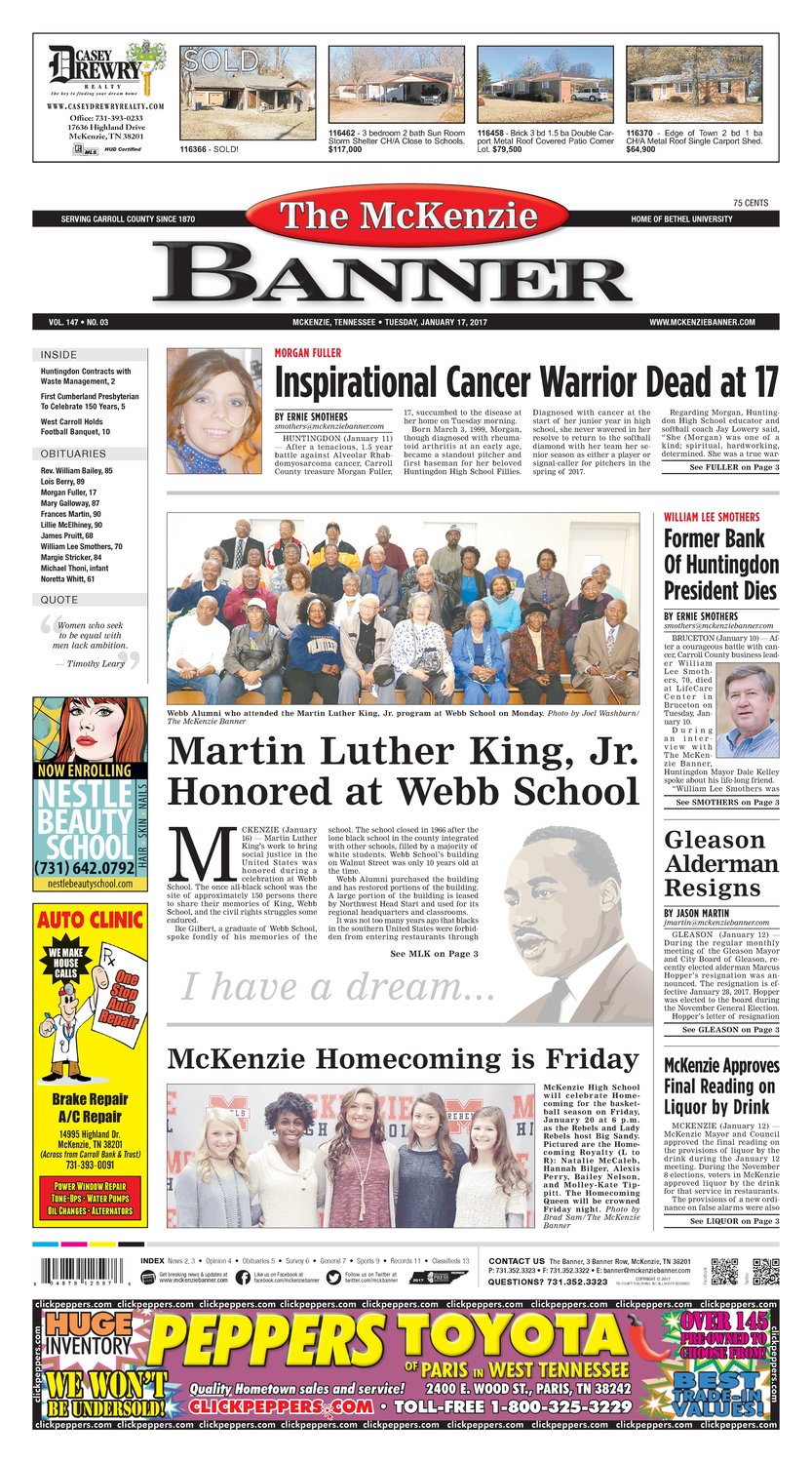 McKenzie Banner Jan. 17, 2017