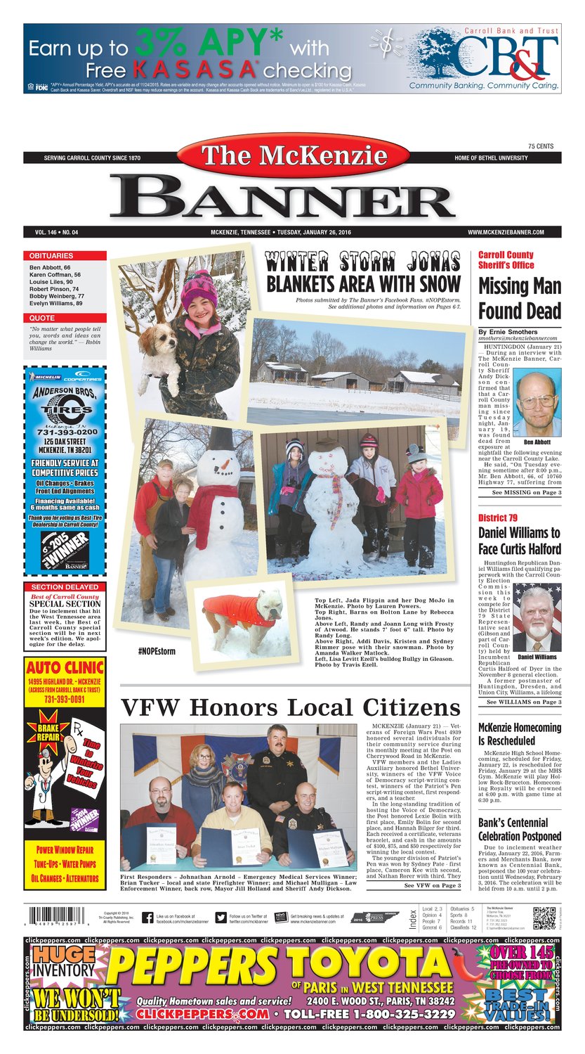 McKenzie Banner Jan. 26, 2016