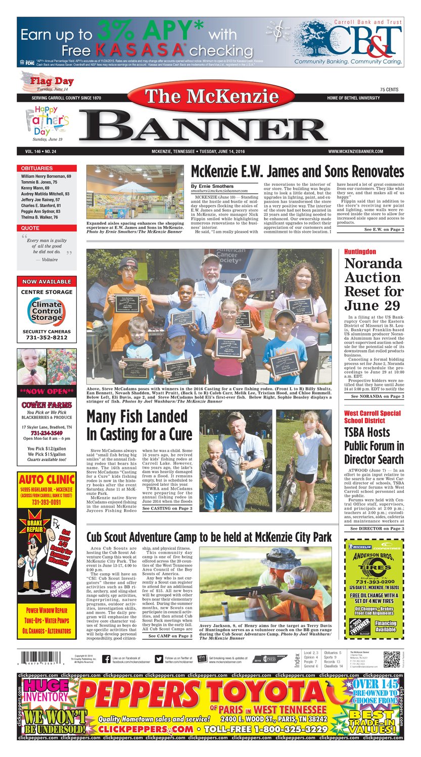 McKenzie Banner Jun. 14, 2016