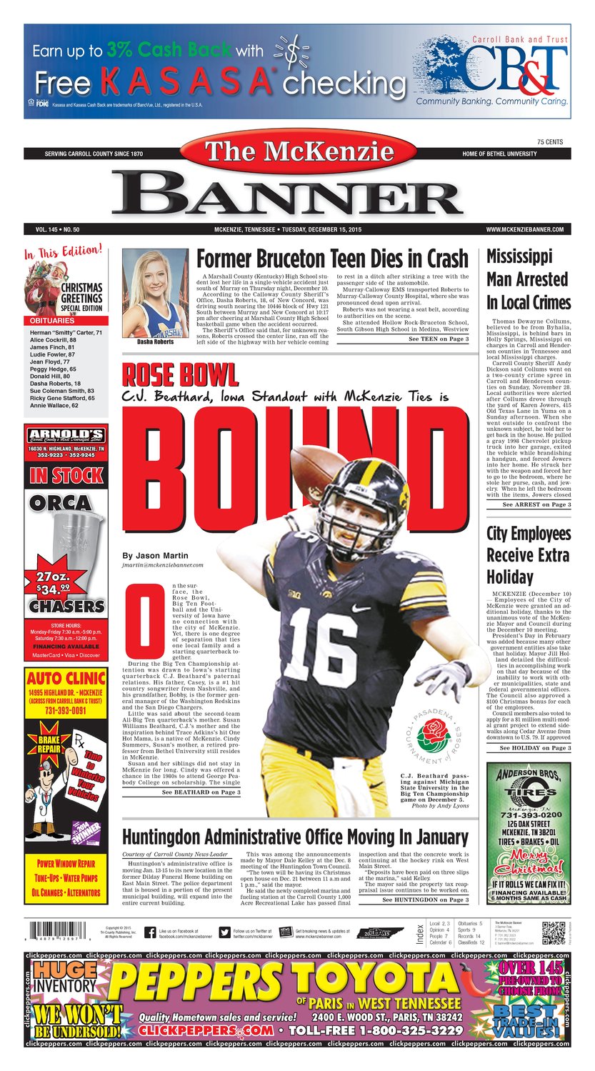McKenzie Banner Dec. 15, 2015
