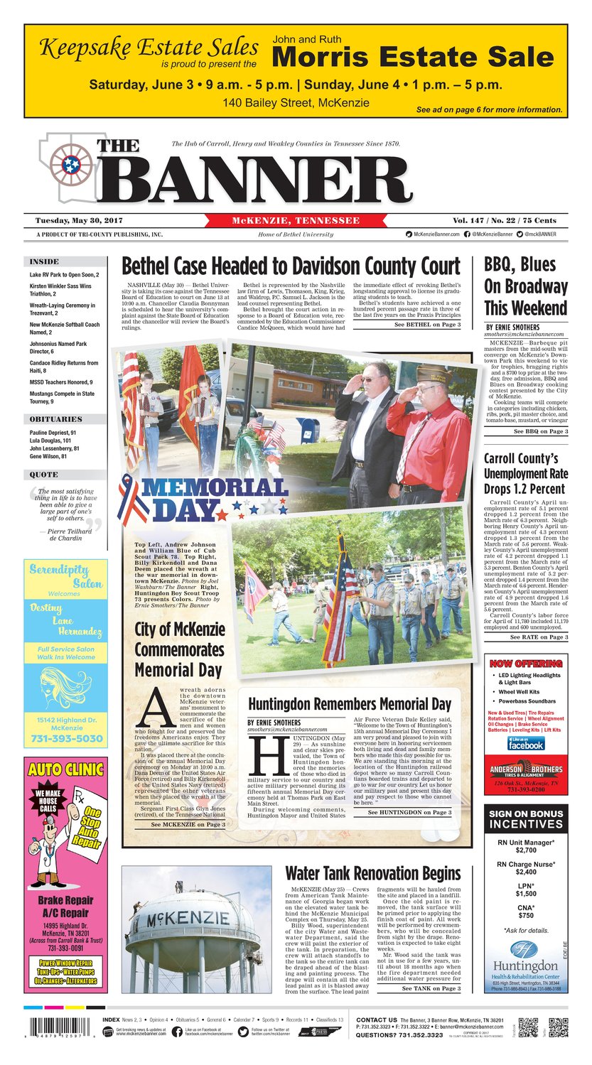 McKenzie Banner May. 30, 2017