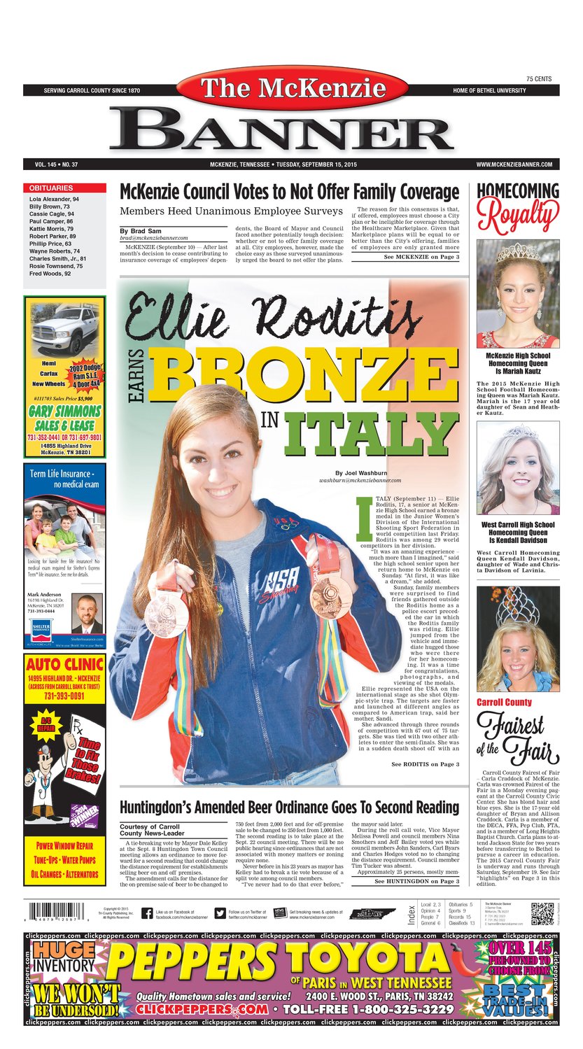 McKenzie Banner Sep. 15, 2015