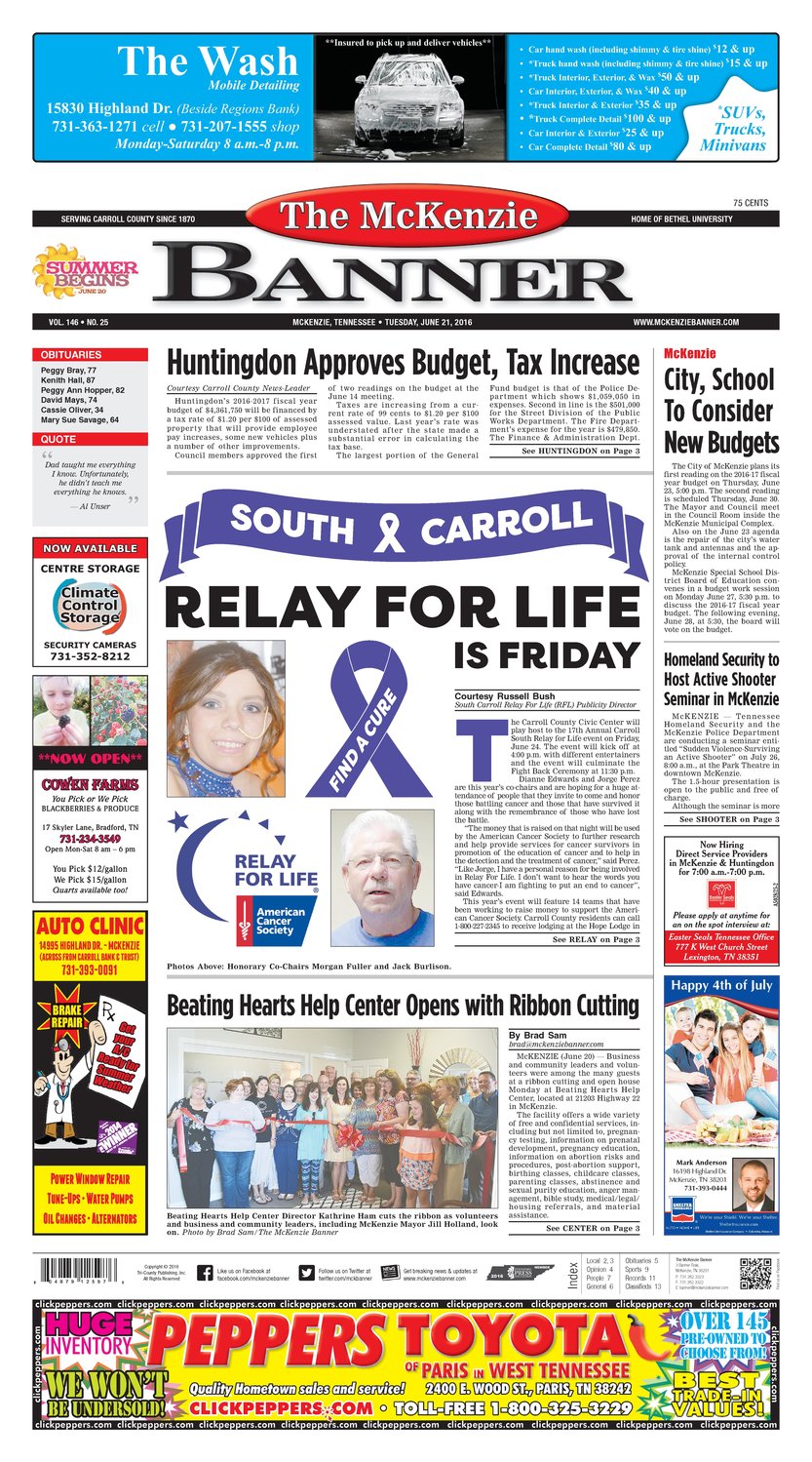 McKenzie Banner Jun. 21, 2016