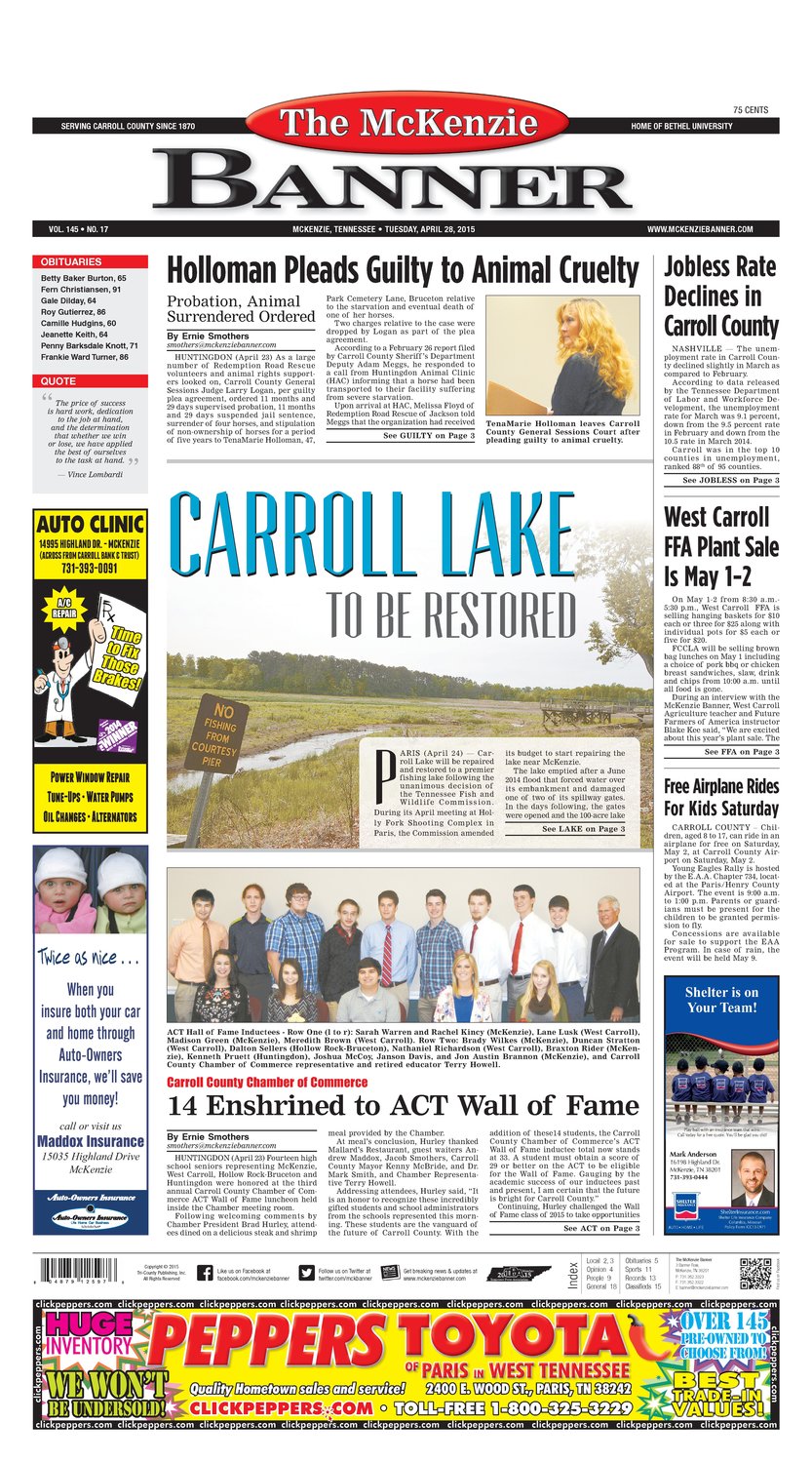 McKenzie Banner Apr. 28, 2015