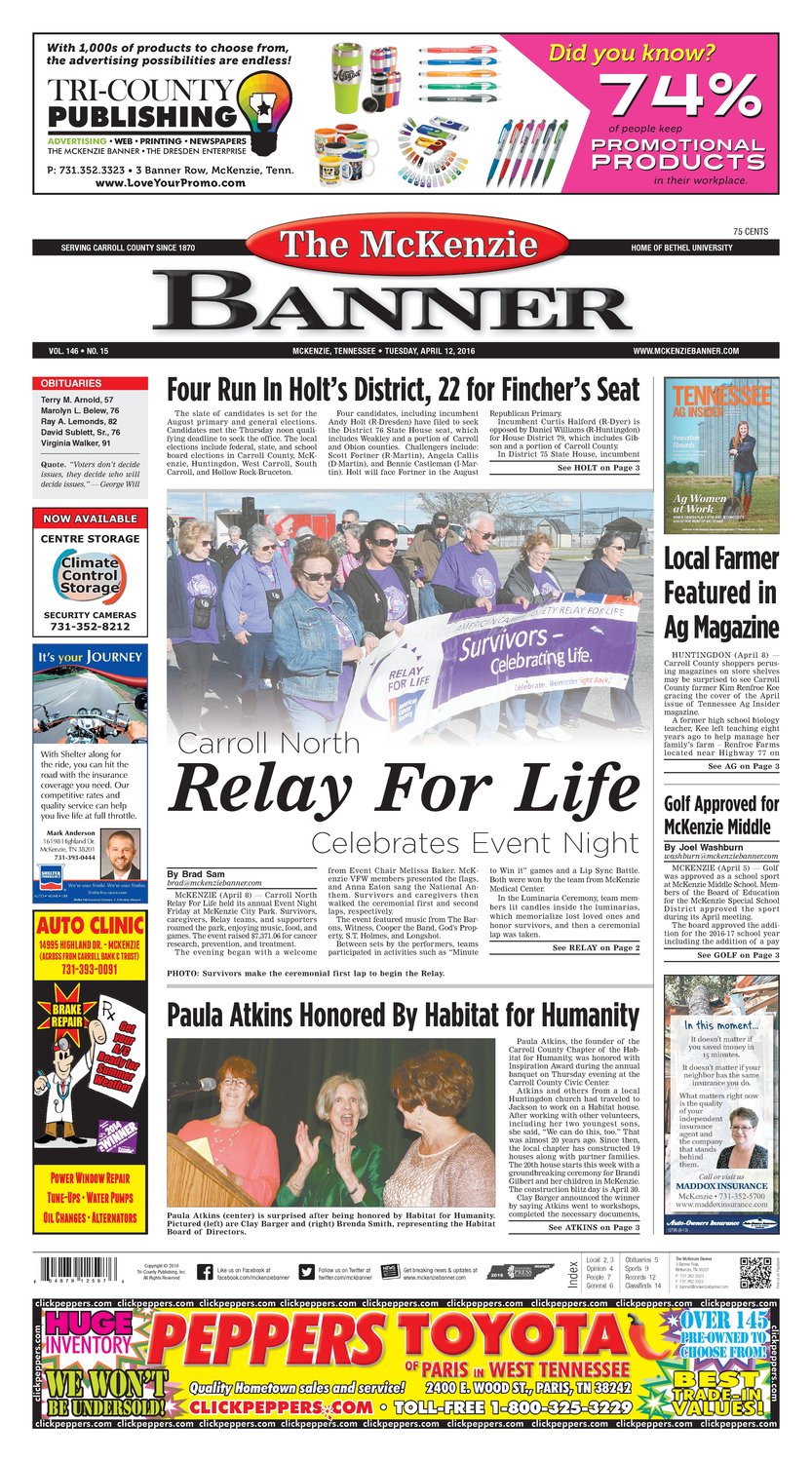 McKenzie Banner Apr. 12, 2016