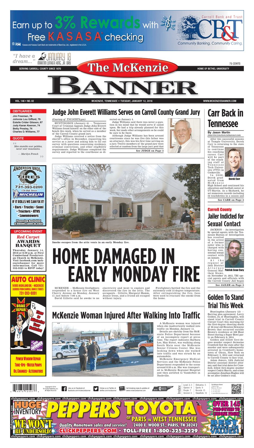 McKenzie Banner Jan. 12, 2016