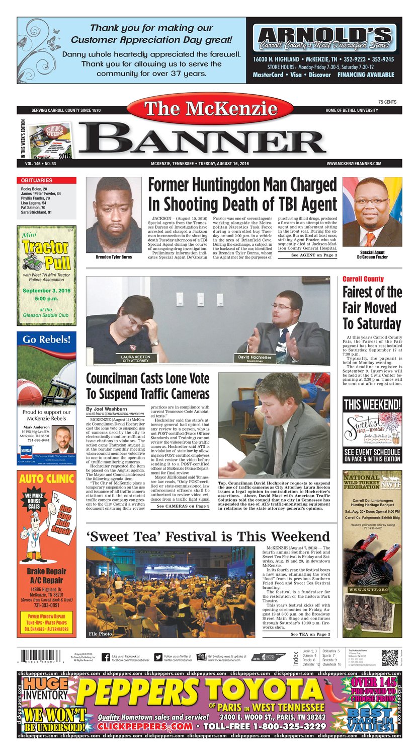 McKenzie Banner Aug. 16, 2016