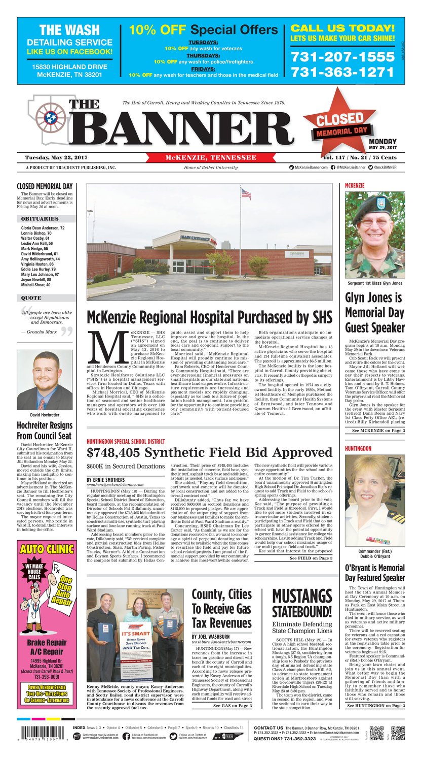 McKenzie Banner May. 23, 2017