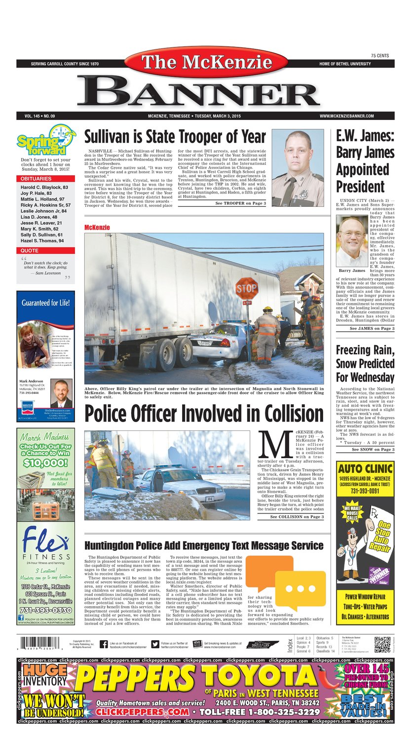 McKenzie Banner Mar. 3, 2015