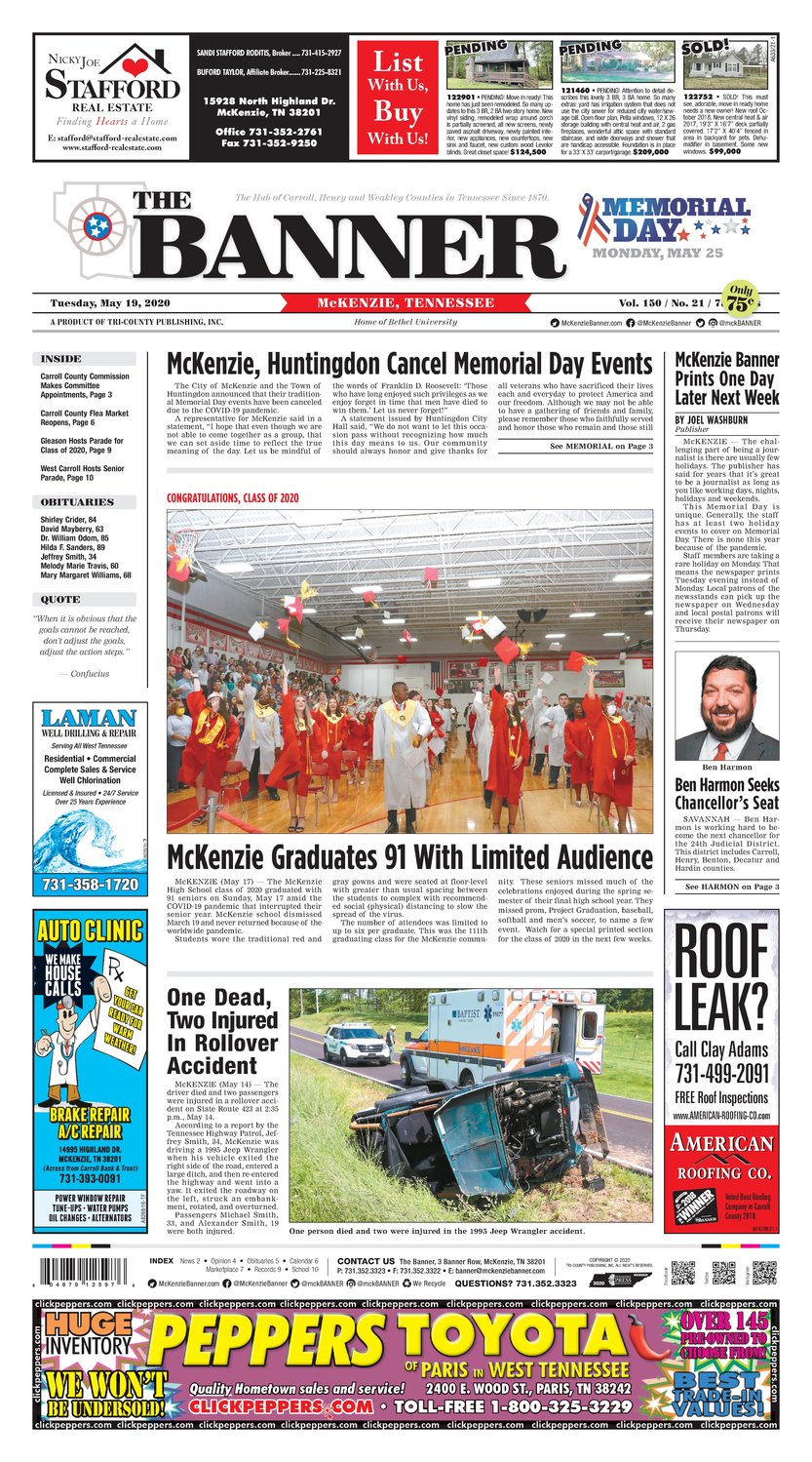McKenzie Banner May 19, 2020