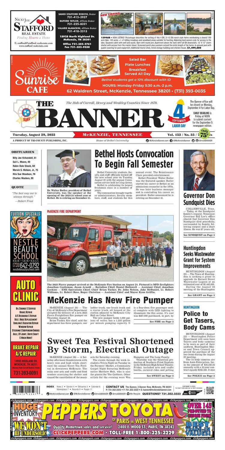 McKenzie Banner August 29, 2023